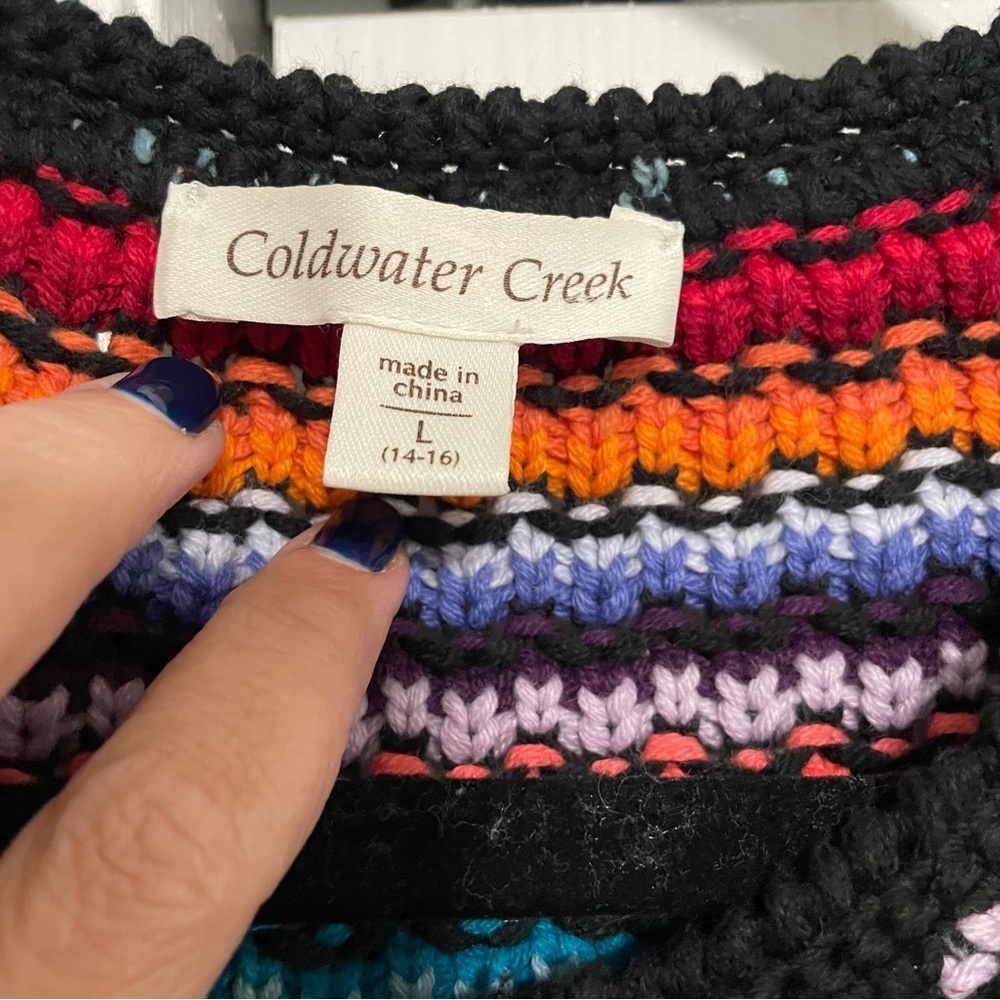 Coldwater Creek Full Zip Cardigan Sweater Multi Color Size Large - Picture 3 of 7
